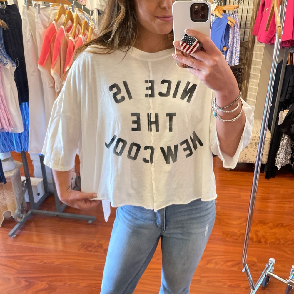 White Graphic Women's Top